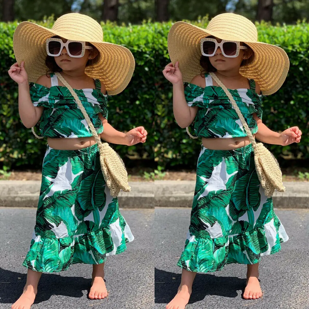 Новинка 2019 лидер продаж одежда для маленьких девочек 2 шт. модная майка на