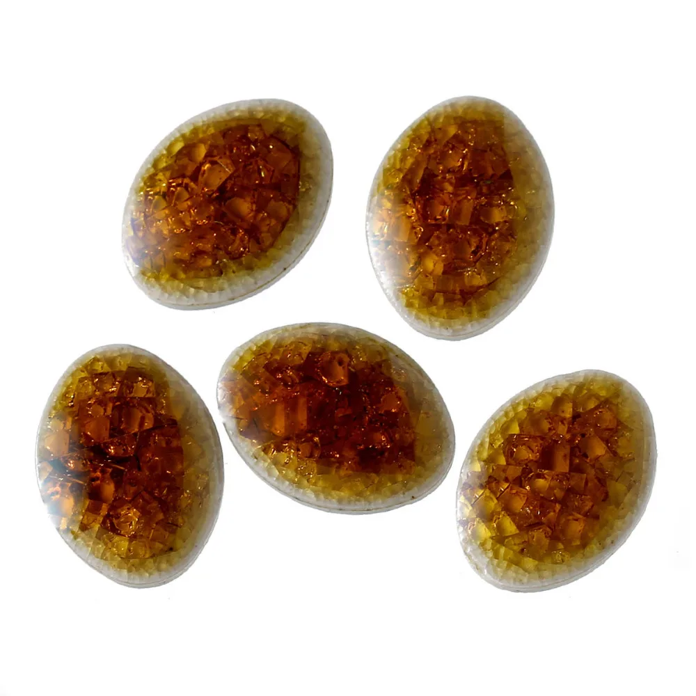 DoreenBeads 10 шт. светильник розовые/коричневые Кабошоны с трещиновым узором