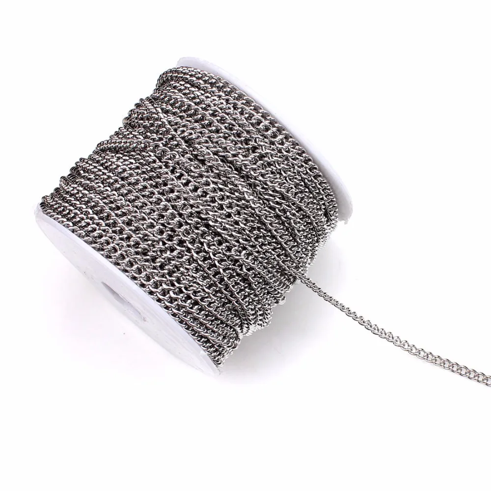 5 ярдов/упаковка кубинские Звенья из нержавеющей стали|necklace jewelry|fashion jewelryjewelry fashion