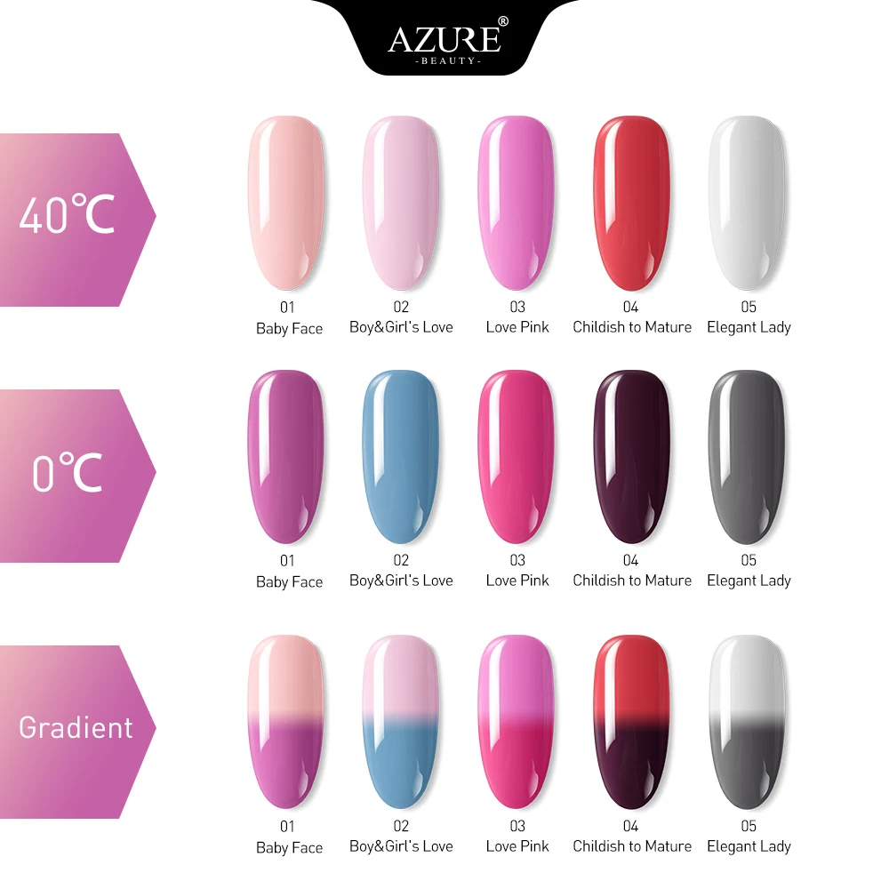 Azure beauty термостойкий УФ-Гель-лак замачиваемый Хамелеон светодиодный Гель-лак для ногтей Полупостоянный гель меняющий цвет лак