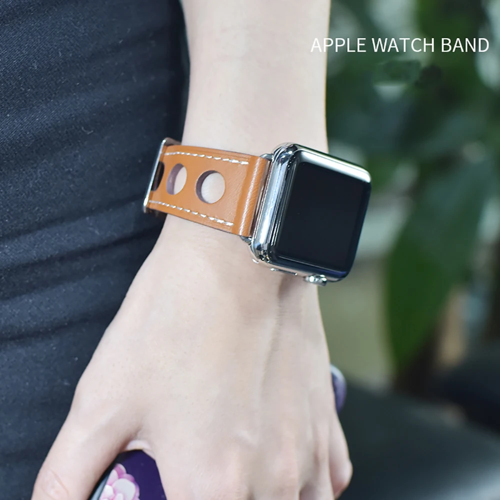 OSRUI кожаный ремешок для Apple Watch 4 группа 44 мм 40 correa 42 38 iwatch серия 3 2 запястье браслет