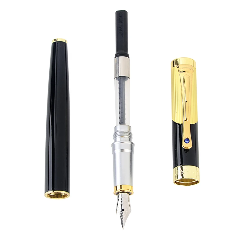Ручка перьевая Jinhao черная/Золотая со средним наконечником 9009|Перьевые ручки| |