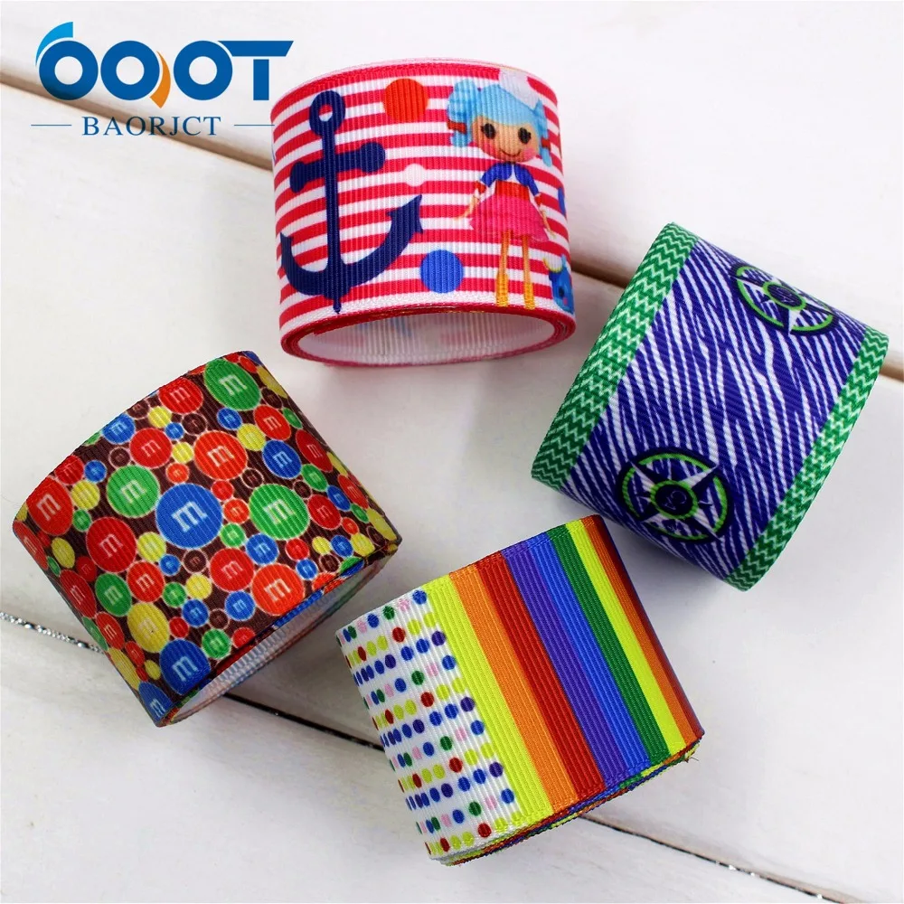 Ленты с героями мультфильмов OOT BAORJCT 38 мм 10 ярдов/партия термопечать grosgrain