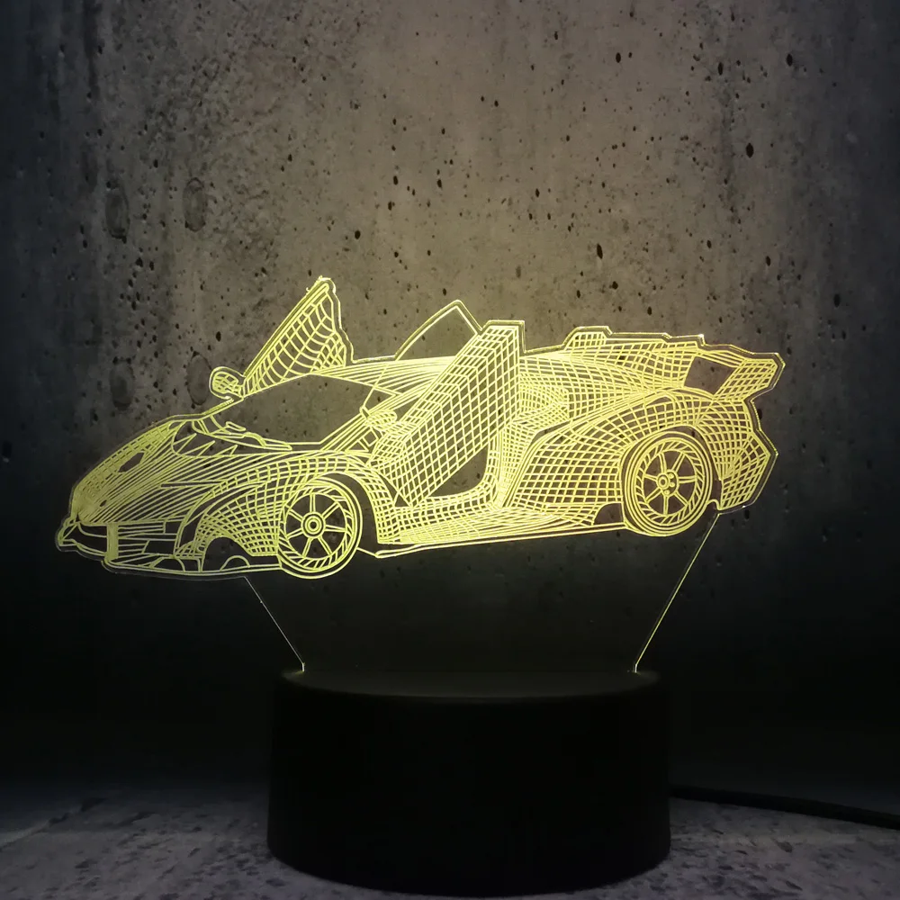 Lamborghini Veneno Модель гоночного автомобиля 3D светодиодный светильник ночник крутая