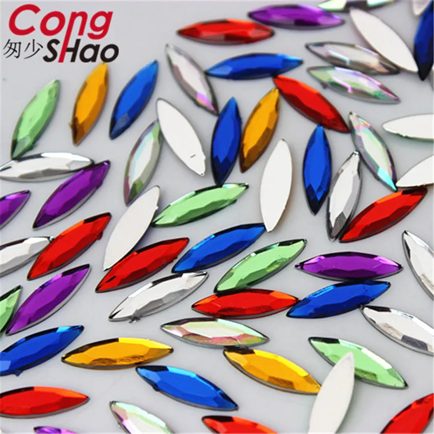 

Cong Shao, 200 шт., 4*14,5 ММ, цветные кристаллы и камни конского глаза, акриловые стразы, аппликация, украшение для одежды 8Y384