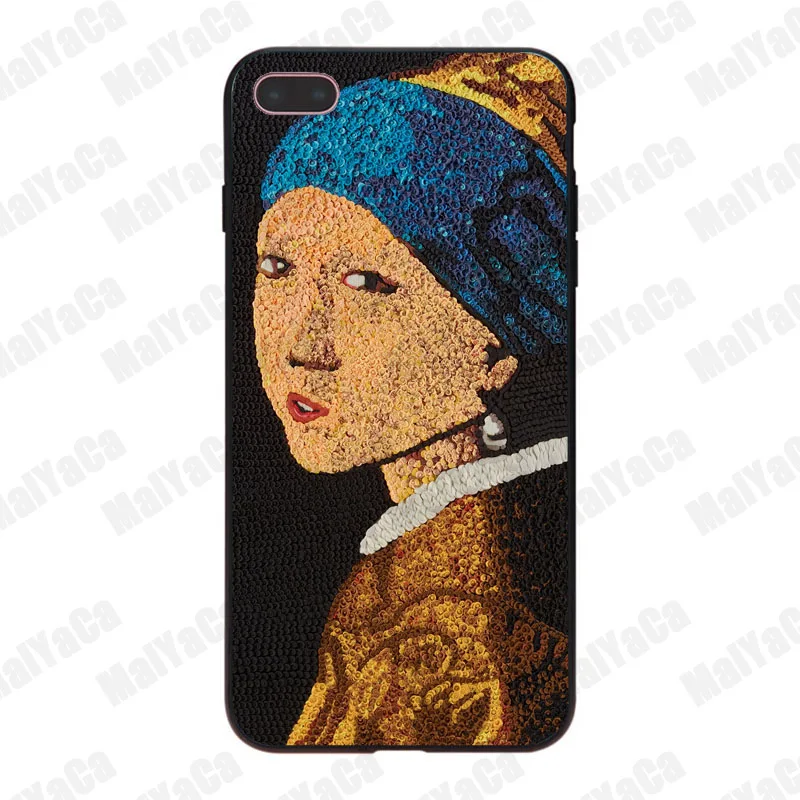 Девочка с жемчужными серьгами Vermeer Красочный милый чехол для телефона iPhone 8 7 6 6S Plus