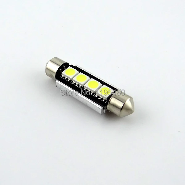 10 шт. без полярности 100% ошибок C5W 41 мм 42 4smd 211-2 212-2 214-2 6451 6411 светодиодный Canbus Festoon