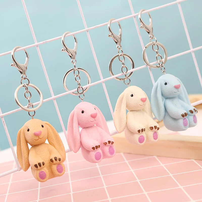 2019 Поп мультфильм Милая Конфета из смолы цвет кролик брелок для девочек школьный