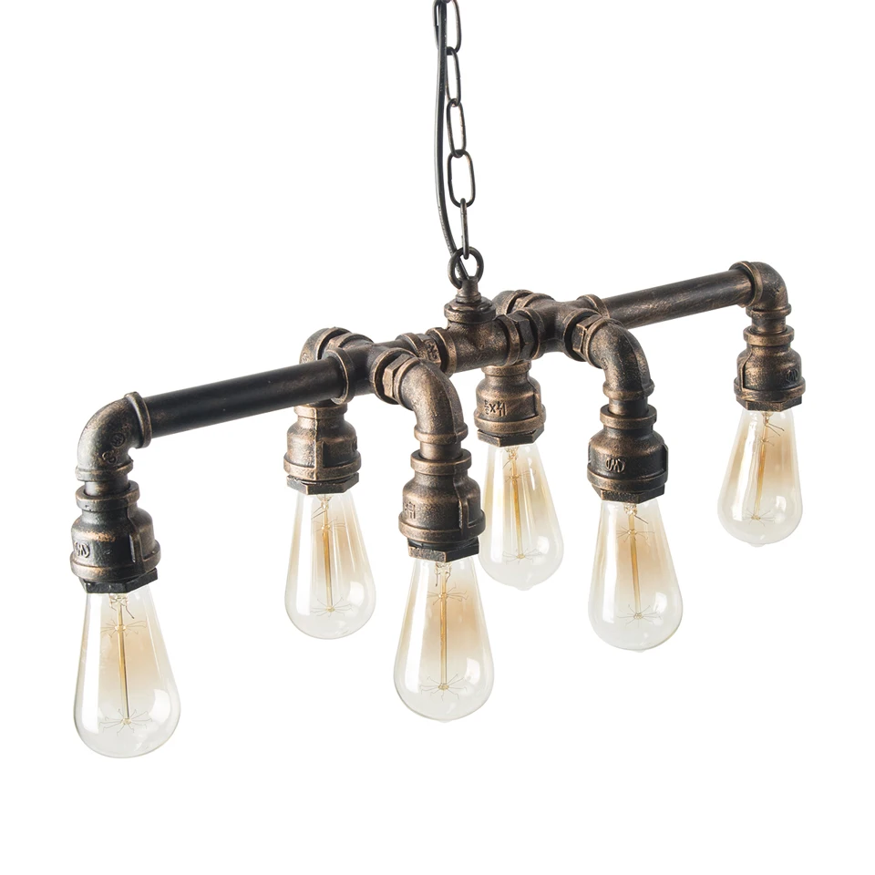 Промышленные трубы люстры с 6 Огнями Макс 360W металлическое приспособление
