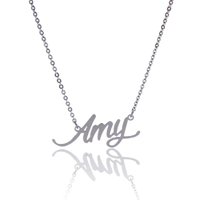 Amy Name ожерелье женский кулон табличка с именем на заказ золотой цвет из