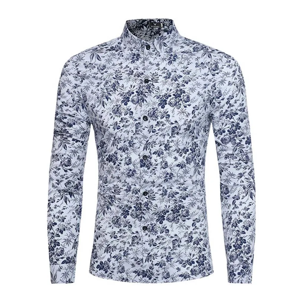 2019 роскошное Брендовое мужское платье льняная гавайская рубашка с цветочным