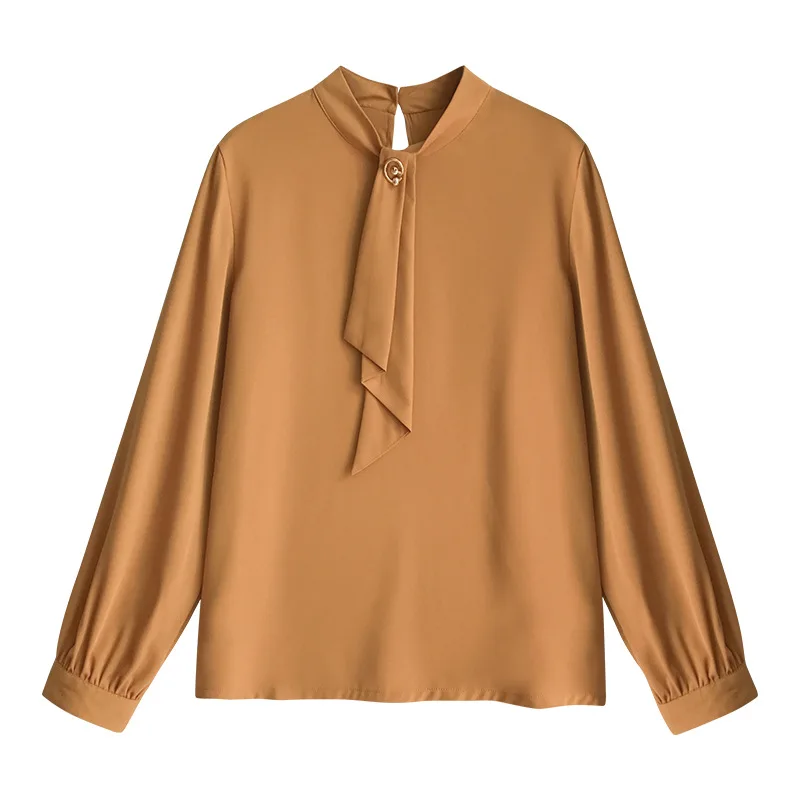 New Spring Summer Blouse Women Long Sleeve Shirts Fashion Leisure Chiffon Shirt Bow Office Ladies Blouses Plus Size Tops NewIn | Женская