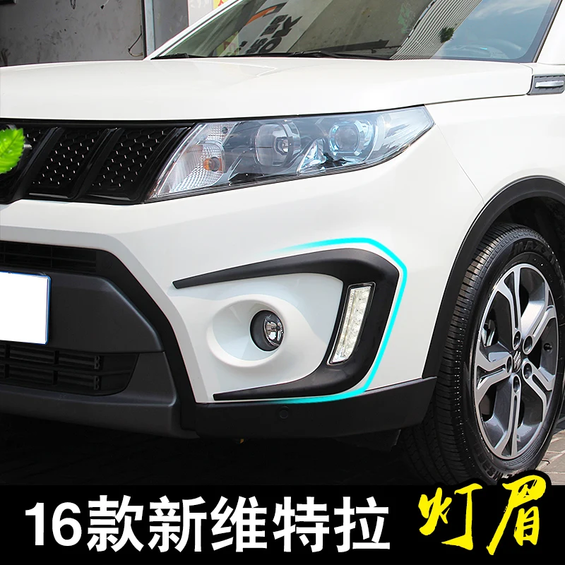 For Suzuki Vitara Escudo 2016 Front Bumper Fog Lamp Light Eyelid Eyebrow Protector Scuff Cover Kit Trim car Accessories | Автомобили и