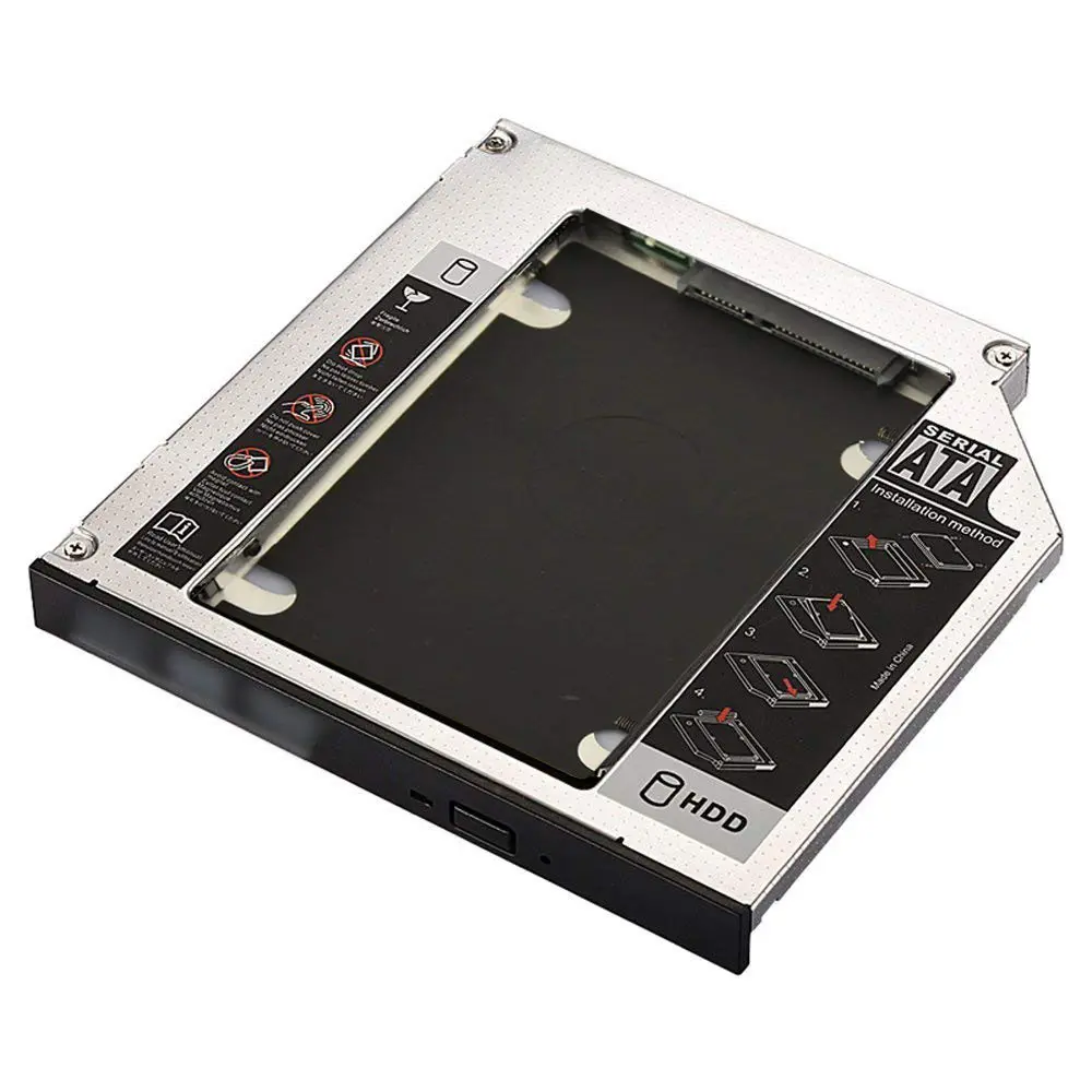

Universal Aluminum 2nd HDD Caddy 12.7mm SATA 3.0 For 2.5" SSD Hard Disk Driver Case Enclosure DVD CD-ROM Adapter Optibay 12.7