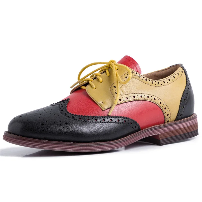 Женские туфли-броги FEDONAS черные туфли из натуральной кожи на шнурках