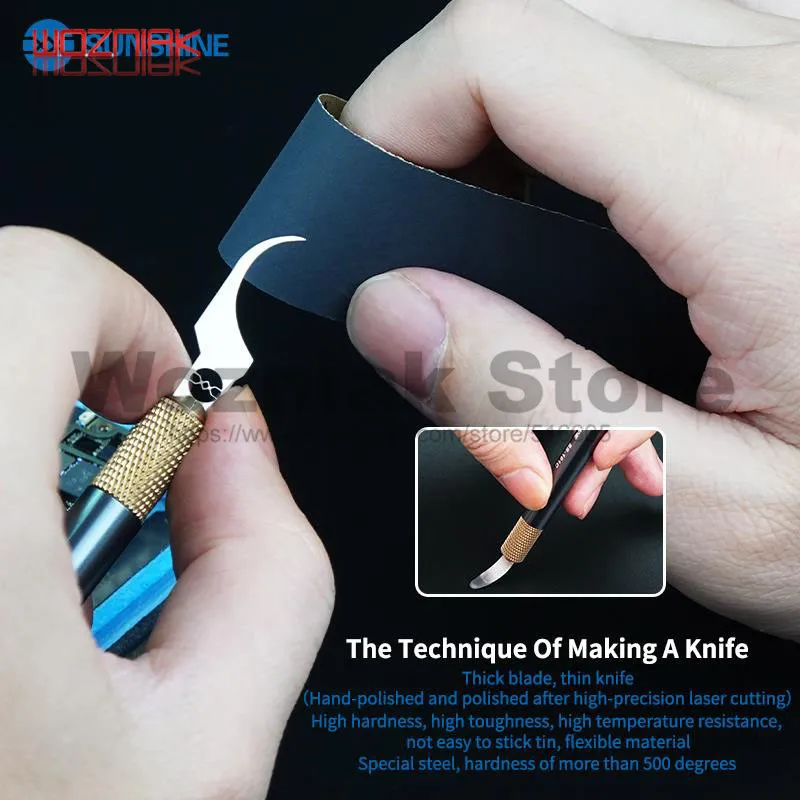 SS-101C Набор для ремонта ножей Degumming CPU Pry Chip Edge-Cutting клей IPHONE X многослойное лезвие 1