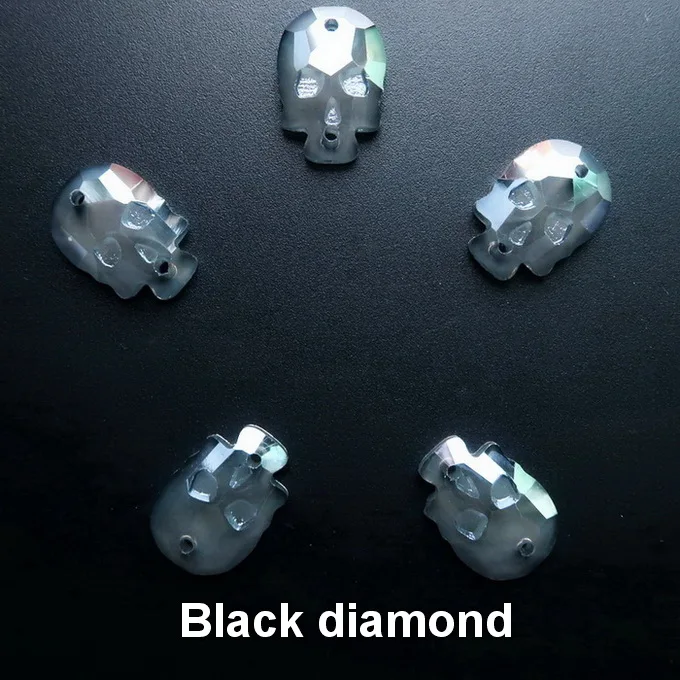 A3 Black diamond Череп Форма желе карамельный цвет стекло кристалл 14 мм 18 мм 20 шт/п пришить стразы кристаллы бусины Одежда Обувь Сумки diy Обрезка - Цвет: A3 Black diamond