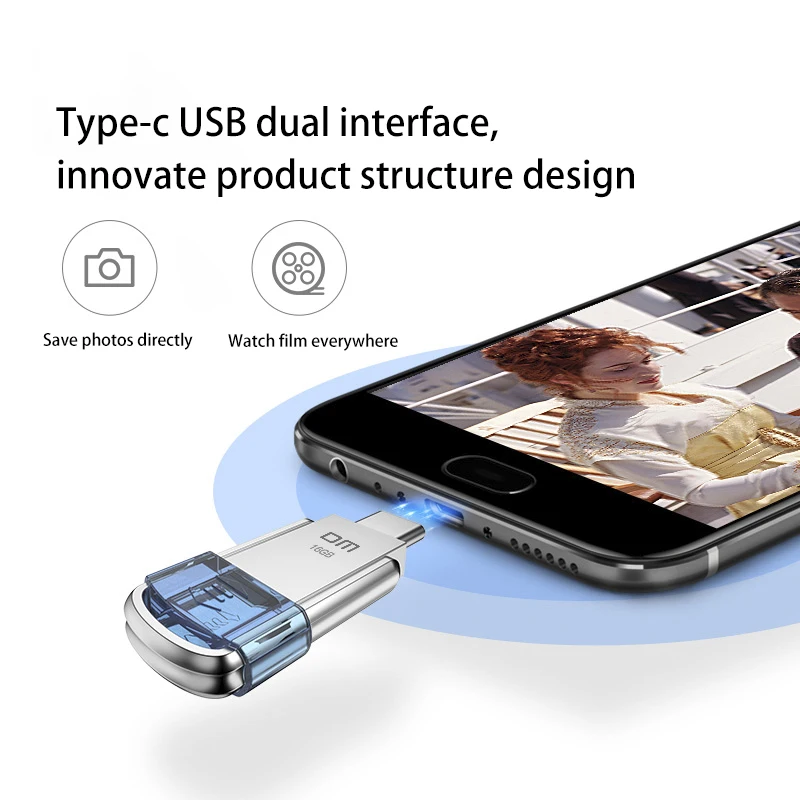 DM USB C флеш-накопитель 128 ГБ с поддержкой технологии OTG металлический 3 0 64 Гб Тип