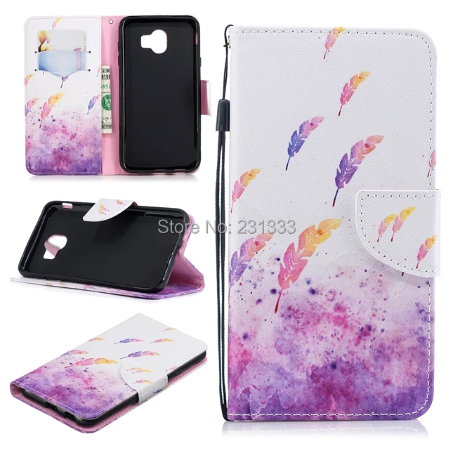 Кожаный чехол кошелек с рисунком для Samsung Galaxy J4 J6 J310 J510 J710 S6 EDGE S7 ID Card из ТПУ