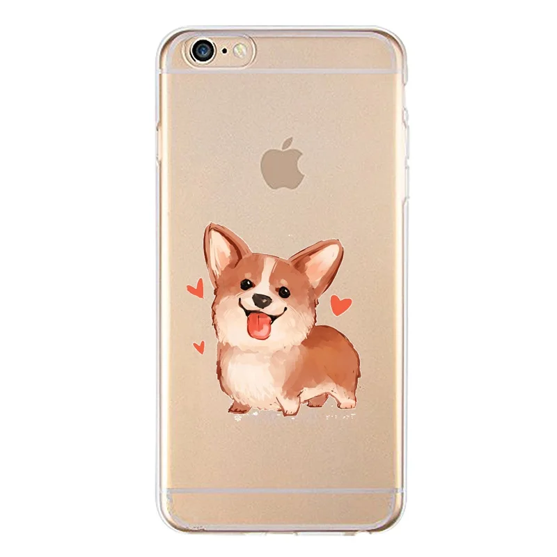 Horse Soft Clear TPU Phone Case For iPhone 4/4s 5 5s 6 6plus 7 8plus x Dog Flora Printed Leaf Bag Cover Free Shipping | Мобильные