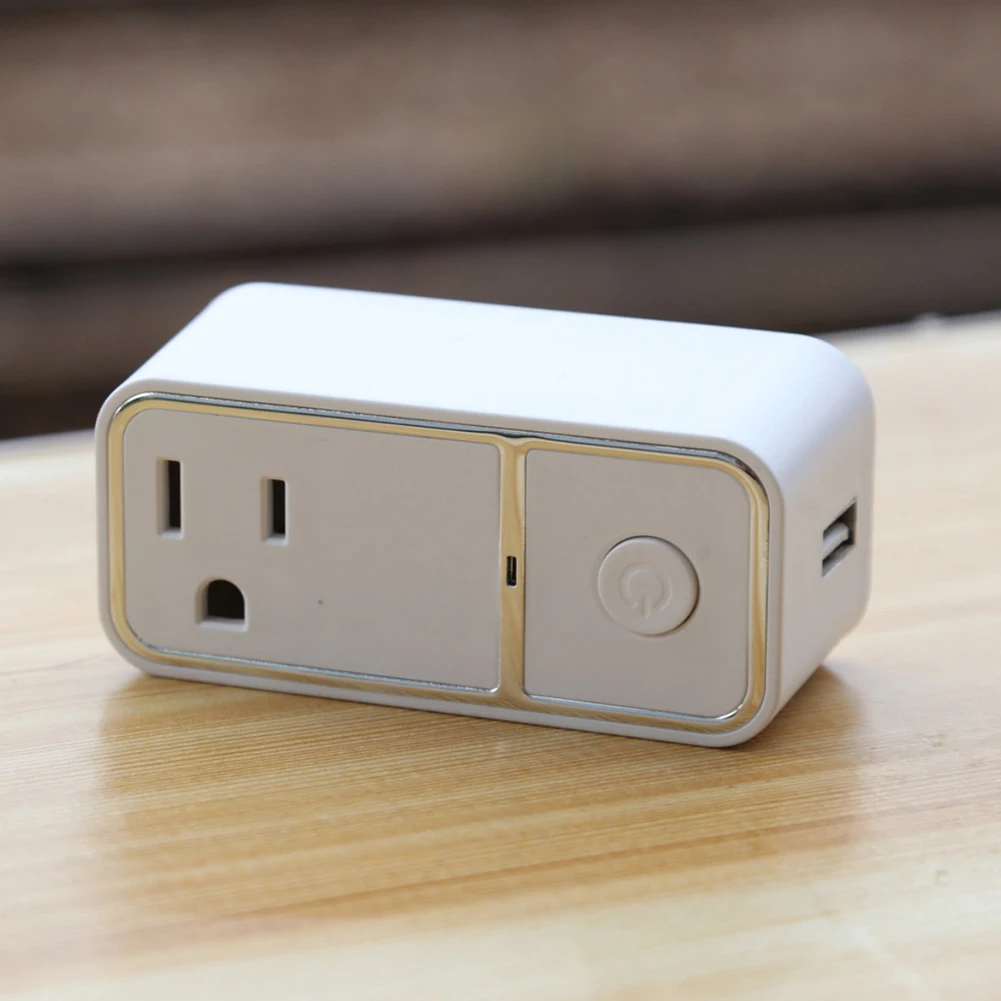 10A APP Control Smart Socket Practical Retardant Shell USB Output Wireless General WIFI Mini Voice US Plug | Электроника