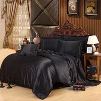 solid color black color pla cool fiber luxury cool bedding set for summer with duvet cover flat sheet pillowcase