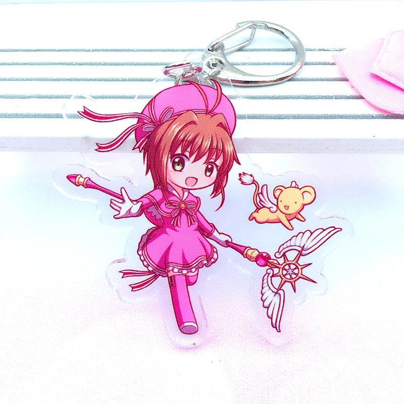 Аниме Cardcaptor Брелок «Сакура» Kawaii мультфильм брелки двухсторонний кулон брелок
