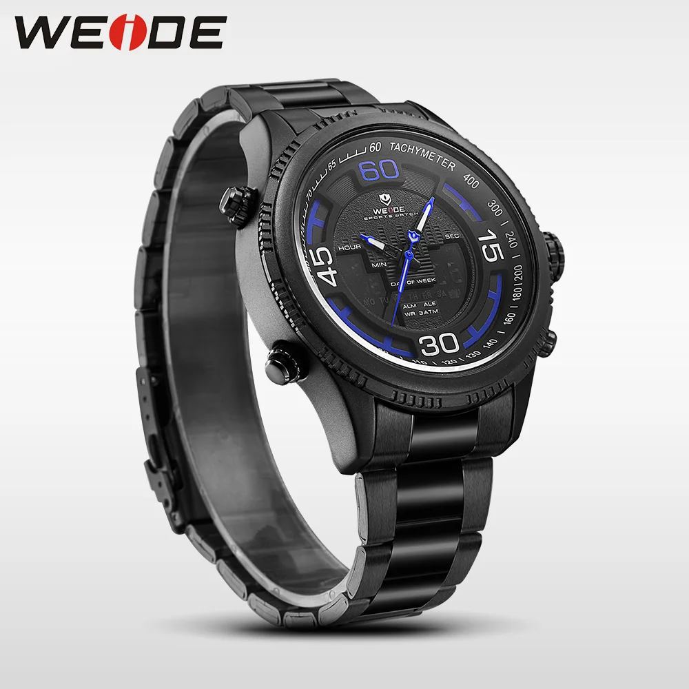 WEIDE оригинальные Роскошные спортивные часы из нержавеющей стали цифровые