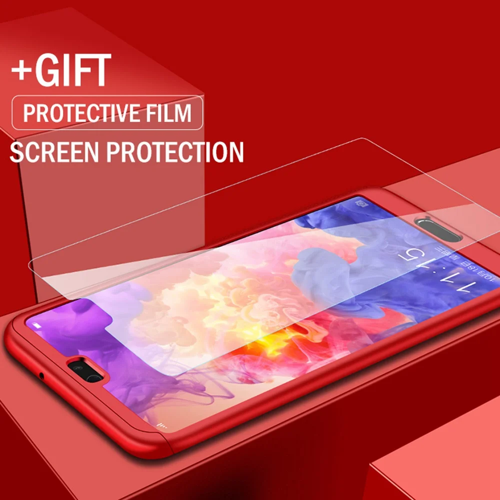Роскошный чехол на 360 градусов для Huawei Y7 Pro 2019 ПК Fundas Y9 Y5 Y6 2017 2018 со стеклом |