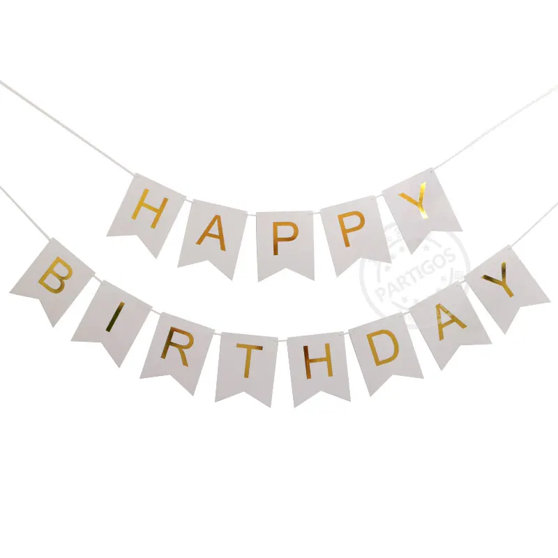 white banner 13 шт. 16 дюймов с днем рождения письмо фольга шар Baby Shower вечерние цвета розового золота алфавитный баннер Декор принадлежности для девочек и мальчиков подарки - Цвет: white banner