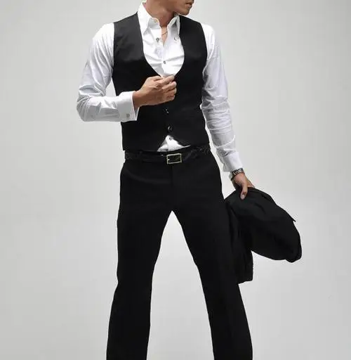 Formal Dress Suit Vests for Men Plus Size 3XL Slim Fit Mens Vest Casual Business Waistcoat Men's Gilet Colete Masculino | Мужская