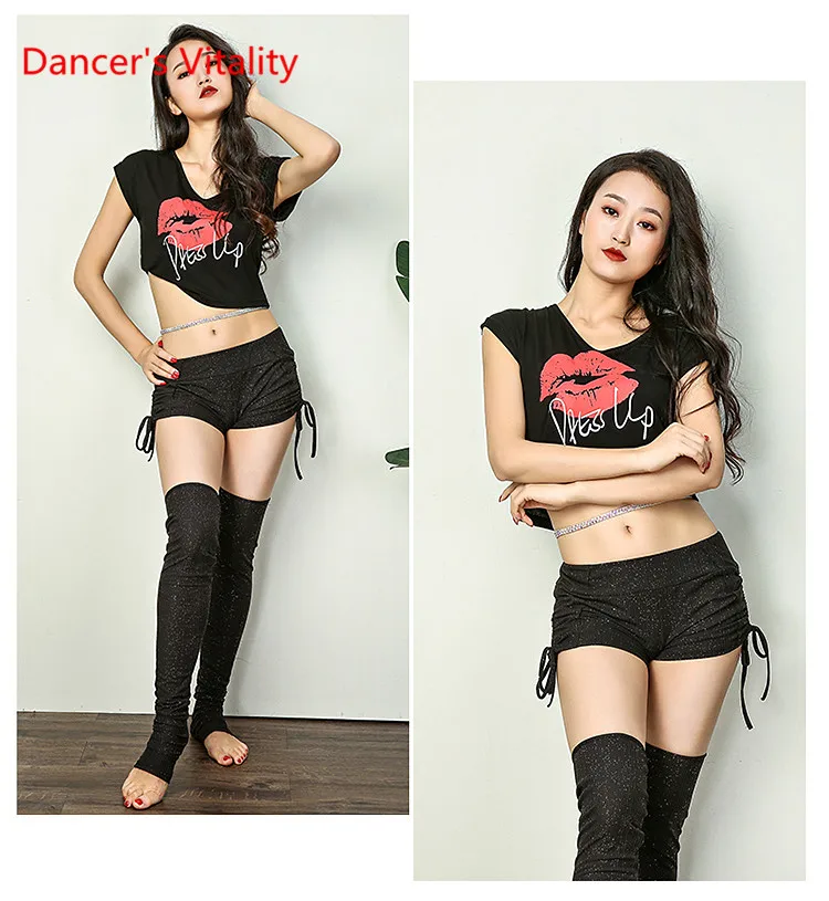 Новый комплект для танца живота Танцевальный костюм верха + брюки носки 3шт.|Танец