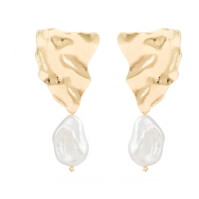 Wild &amp Free Золото Геометрические Длинные жемчужное ожерелье с жемчугом висячие