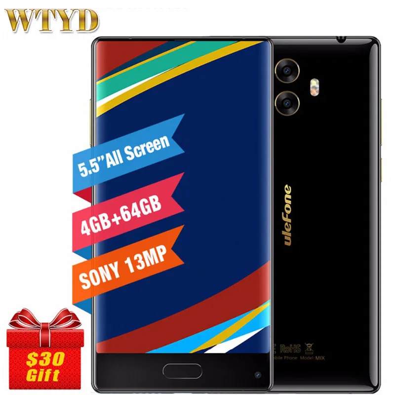 Ulefone MIX 4 ГБ + 64 спереди идентификации отпечатков пальцев двойной задней камерами 5