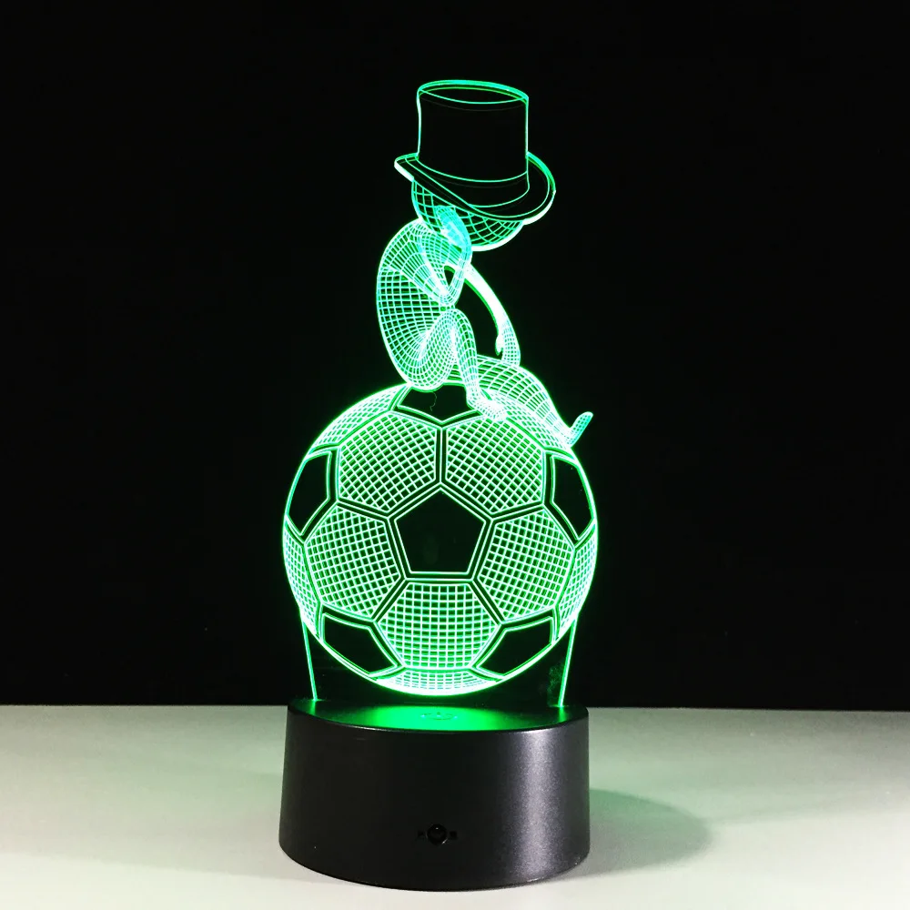 

Thinking Football Boy 3D LED Lamp 7 Color Lamp 3D Visual Led Night Light for Kids Touch USB Table Lamp Baby Sleeping Nightlight