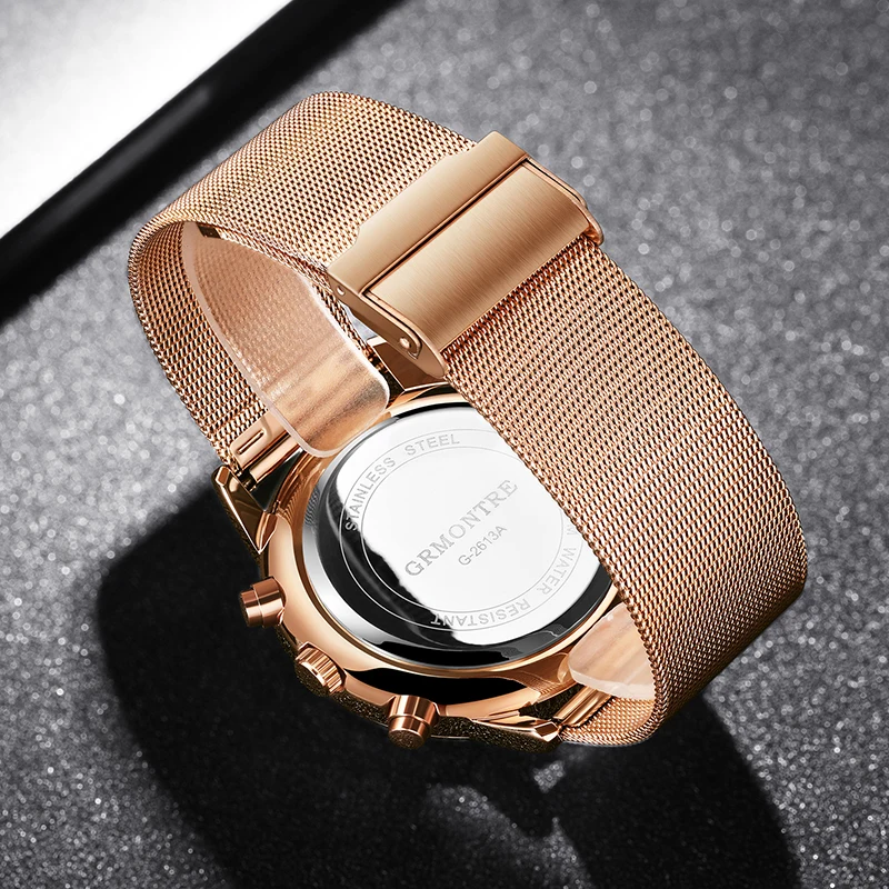 Часы мужские кварцевые с браслетом из нержавеющей стали модные спортивные