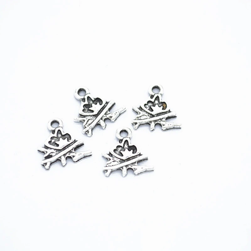 

250pcs Fire Charms DIY Jewelry Making Pendant Fit Bracelets Necklaces Earrings Handmade Crafts antique silver color