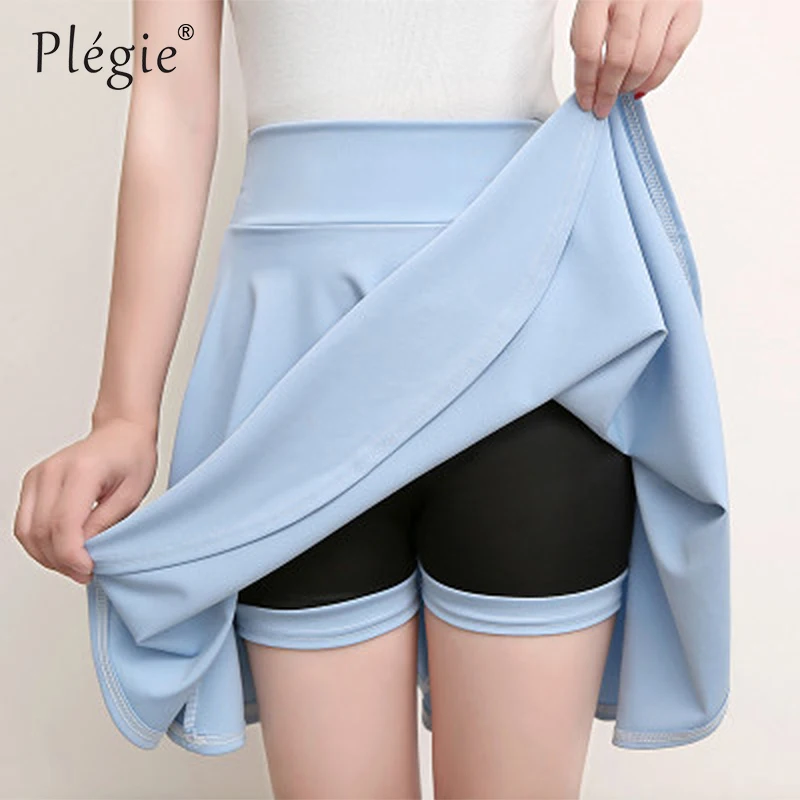 Plegie S-4XL, Женская юбка-пачка для школы, короткая юбка, штаны размера плюс, осень, 7 цветов, мини юбка с высокой талией, Faldas Mujer Moda