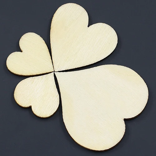 50 шт. смешанные размеры цветка бабочки в форме сердца золотой дерево кнопки DIY