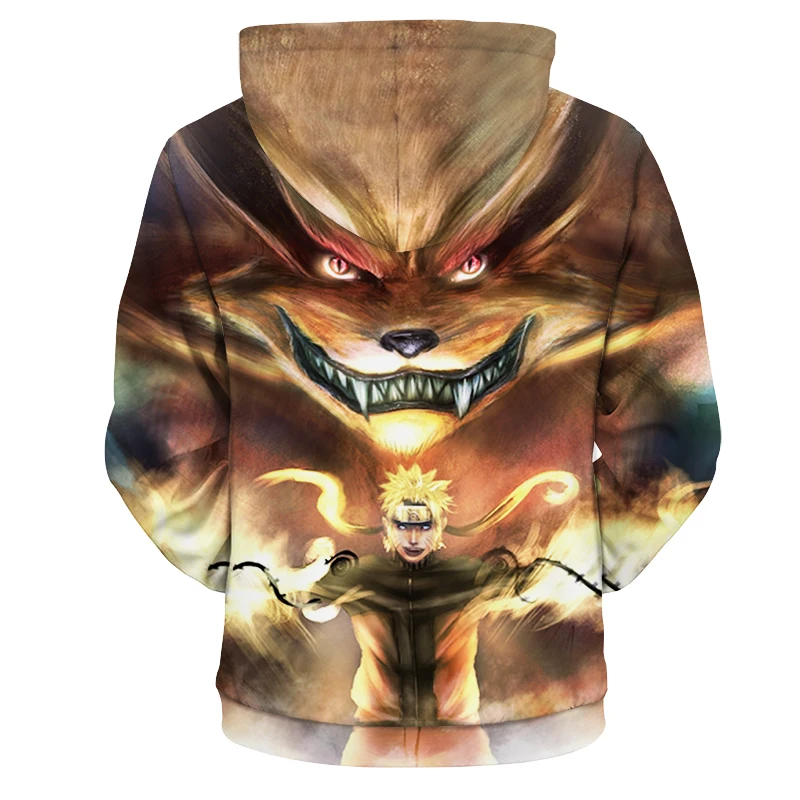 YOUTHUP 2020 для мужчин толстовки 3D принт Девять Лис с капюшоном модная одежда