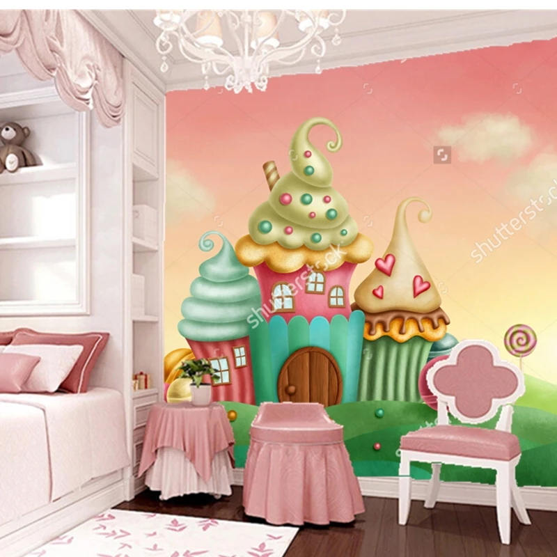 Обои на заказ для новорожденных дом из фэнтези торта 3D обои детской комнаты