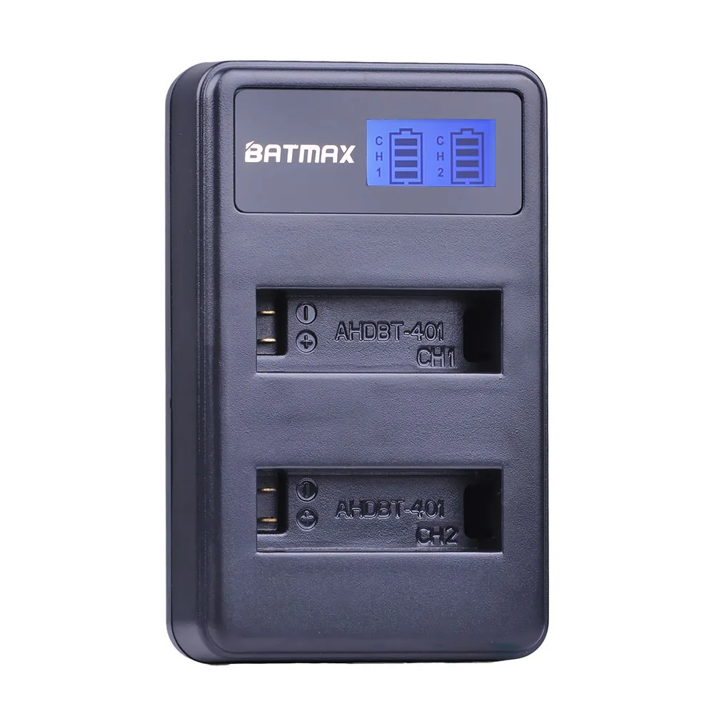 Аккумулятор Batmax для Gopro Hero 4 и зарядное устройство с двумя USB портами ЖК