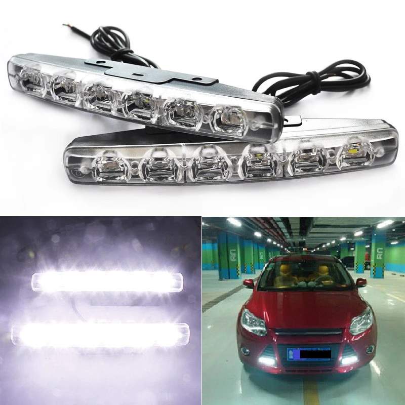 1 пара водонепроницаемые Автомобильные дневные ходовые огни 6 светодиодов