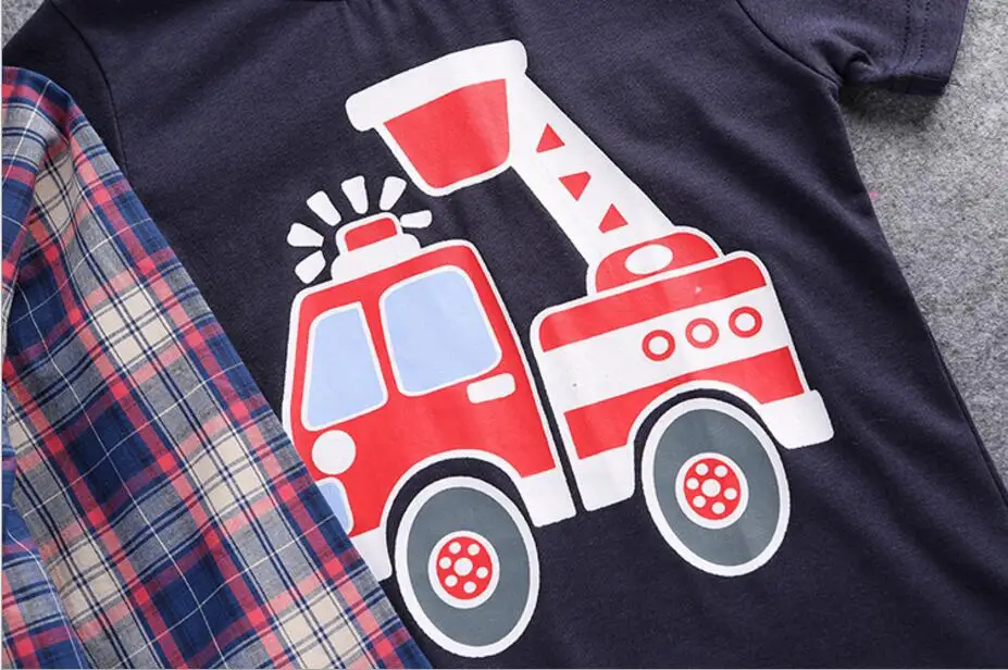 Детский Весенний костюм из 3 предметов клетчатая рубашка с длинным рукавом +