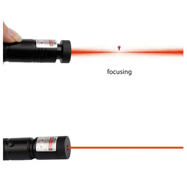 Красная лазерная указка 301 Мощный регулируемый фокус Сжигание спички лазерные