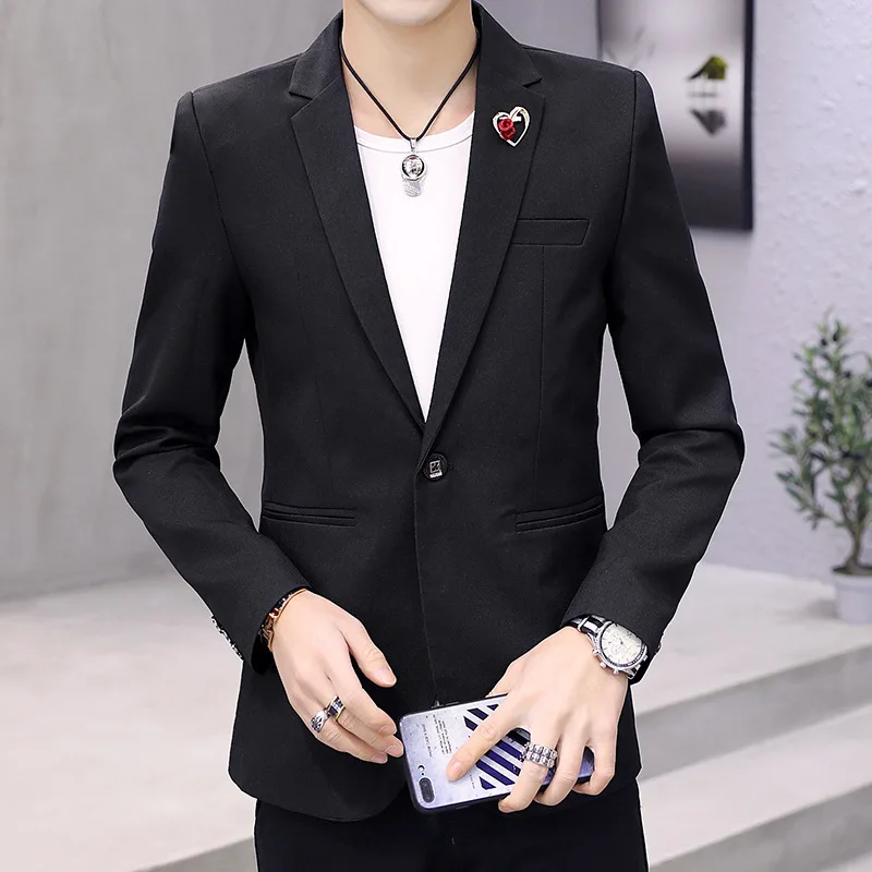 

HOO 2020 men's personalized suits, trend embroidery, casual suits