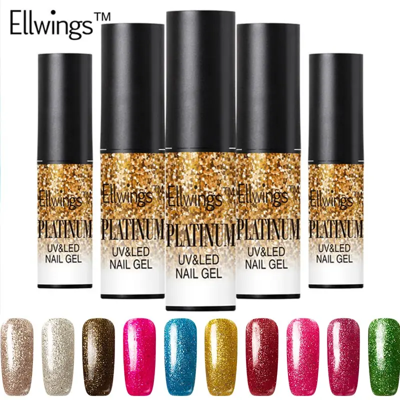 Ellwings Сияющий гель-блеск УФ и светодиодный блёстки для ногтей гель лак