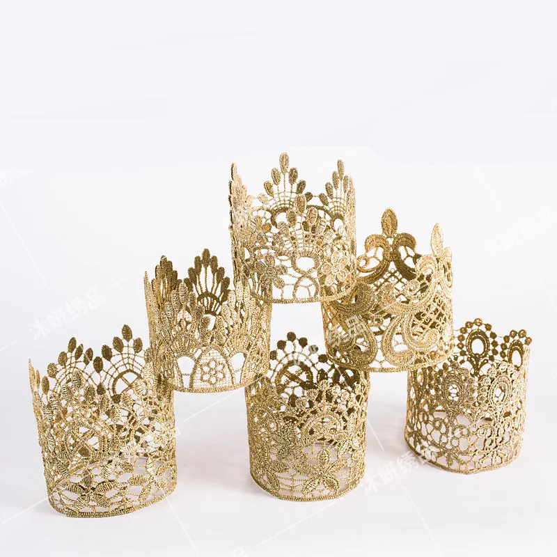 1 ярд с кружевом и вышивкой популярны принцесса Корона ткань платья сумка ручной