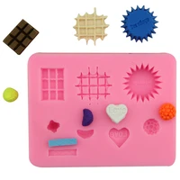 chocolate waffle silicone mold fondant cake dessert candy clay cupcake wedding decorating tools baking clay soap molds