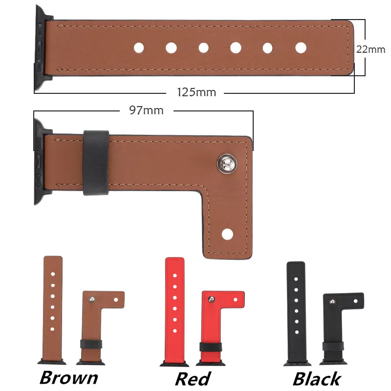 Новый кожаный ремешок для Apple Watch band 4/3/2/1 спортивный l образный браслет iwatch серии